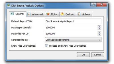 Disk Space Analysis Options