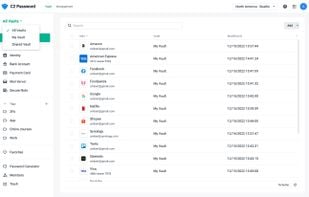 Password management main page