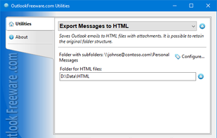 Export Messages to HTML for Outlook screenshot 1