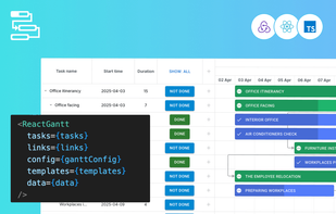 React Gantt Chart component by DHTMLX