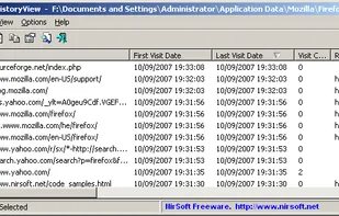 MozillaHistoryView screenshot 1