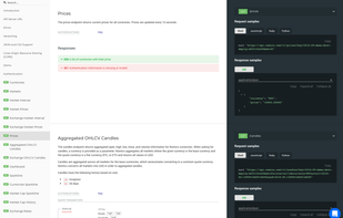 API Docs and Help pages
