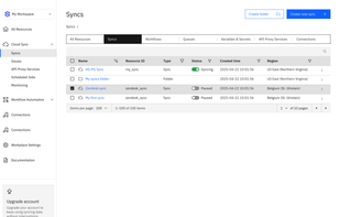 Stacksync home dashboard