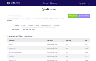 Nikto Online Scanner screenshot 1