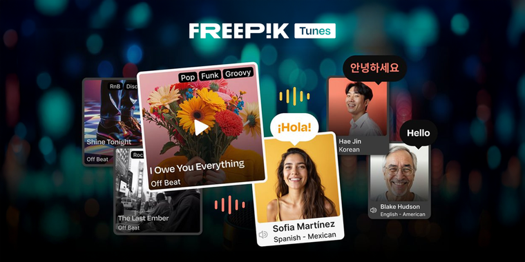 Freepik launches Freepik Tunes, an AI music and voiceover tool to compete with Suno AI image