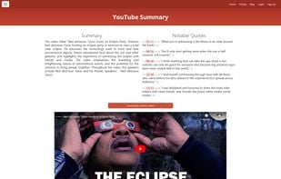 Summary page