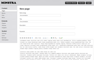 Monstra CMS screenshot 3