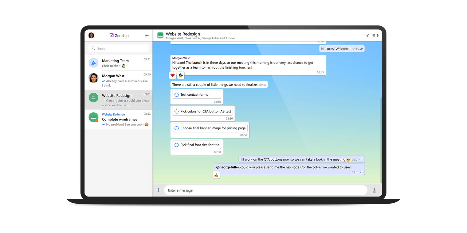 Zenkit project management dev team releases Zenchat chat & task collab app