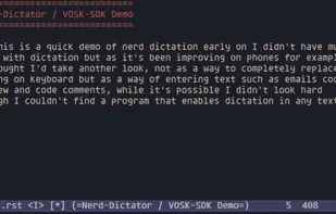 Text dictated using Nerd Dictation