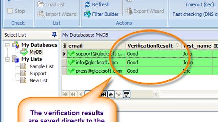 save verification results to the database