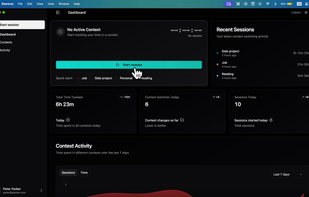 Dashboard start session