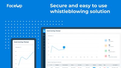 FaceUp is a secure, intuitive and easy to use solution, which allows employees and pupils to report instances of wrongdoing. Anybody can anonymously send reports through a website or mobile app in just two clicks.