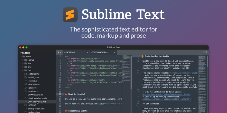 Sublime Text's latest update adds right sidebar, support for TOML & Oh My ZSH, and more image