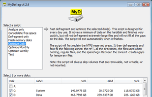 MyDefrag screenshot 1