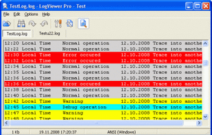 Test log with highlighting 