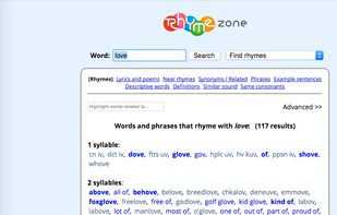 Rhyme Zone screenshot 1