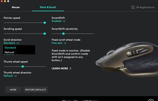 Logitech Options screenshot 3