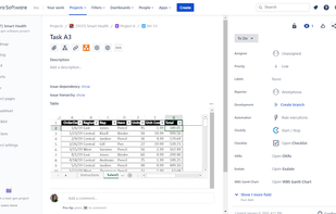 Easily create an Excel-like table or spreadsheet for your Jira issues without manually attaching Excel files.