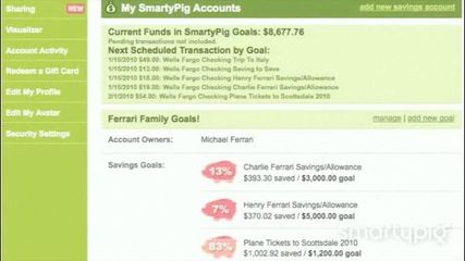 Smarty Pig Goals and Funds in Accounts