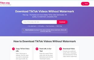 Tiker.org The fastest and most reliable way to download TikTok videos without watermark. Free, secure, and easy to use.