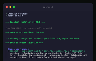 OpenBoot screenshot 1