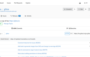 Hosted Gitea screenshot 1
