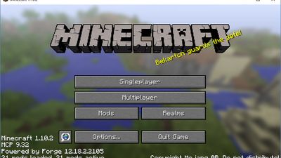Screenshot of Minecraft 1.10.2 with Forge installed and 21 mods loaded/active.

From https://minecraft.gamepedia.com/Mods/Forge
