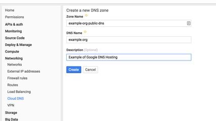 Google Cloud DNS screenshot 1