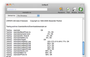 UnRarX screenshot 2