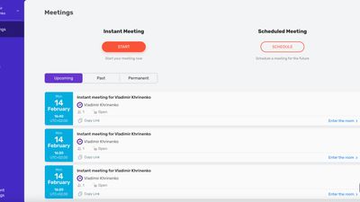 Meetings page