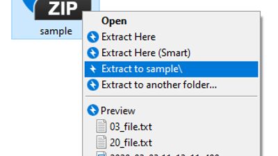 Use a right-click menu & Preview an archive
