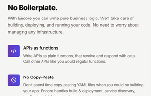 Encore.dev screenshot 1