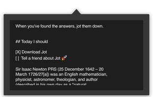 Jot menubar notes screenshot 1