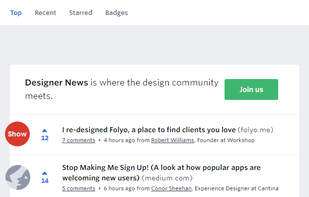 Designer News screenshot 1