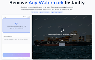 single remove watermark - process