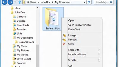 Encrypt using the apps with which you are already familiar using the context menu integration.