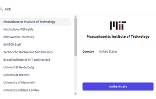 Studid's search interface with which users find their insitution.