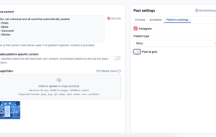 Instagram post to grid or not
