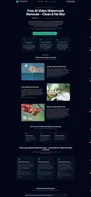 Main Interface & User Experience: Clean, dark-mode interface designed for speed. Simply drag and drop your video to start processing. No account registration or login required—just upload and remove watermarks instantly for free.
