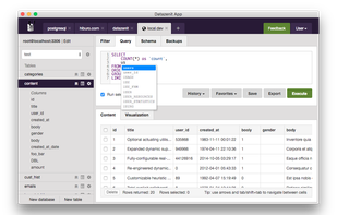 Raw query editor auto complete