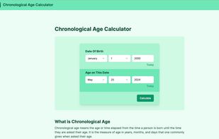 Chronological Age Calculator screenshot 1