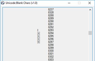Unicode Blank Chars screenshot 1
