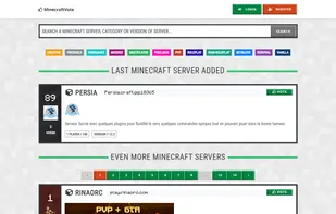 Home page of MinecraftVote.com