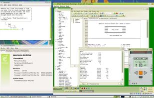 BricxCC Running in Linux in VirtualBox on a Windows XP OS.
