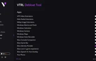 VTRL Debloat page