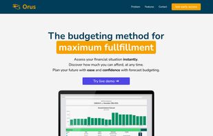 Orus landing page