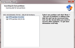 If a physical disk is selected, Partition Doctor will search for available partitions on it.