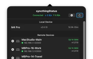 syncthingStatus screenshot 1