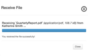 We believe sharing a file with someone should not be hard. With Quickchat, you can share files directly with the person you are chatting with. All files are transfered over an encrypted browser-to-browser connection. This means all file transfers are secure, fast and private.