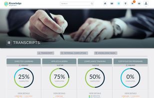 Learner LMS Transcript Home page